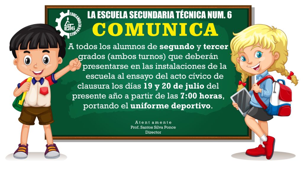 ATENCIÓN ALUMNOS DE SEGUNDO Y TERCER GRADOS