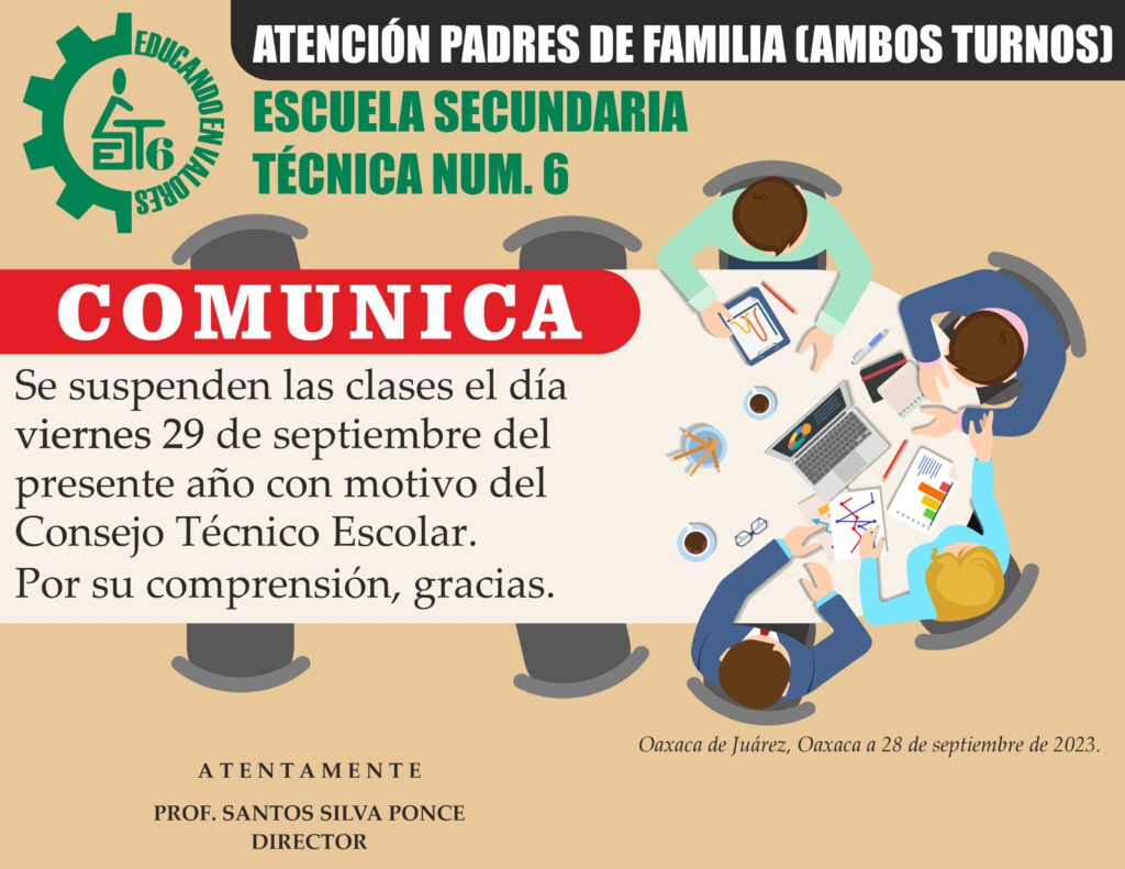 SUSPENSIÓN DE CLASES, VIERNES 29 DE SEPTIEMBRE DE 2023