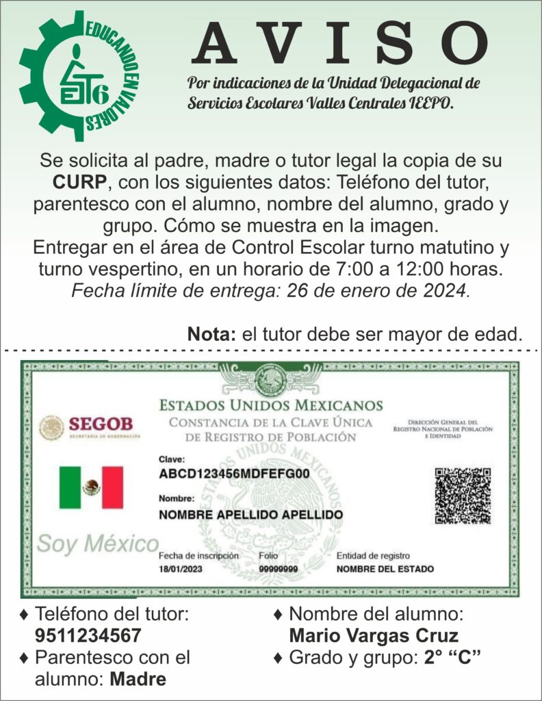 ATENCIÓN PADRES DE FAMILIA