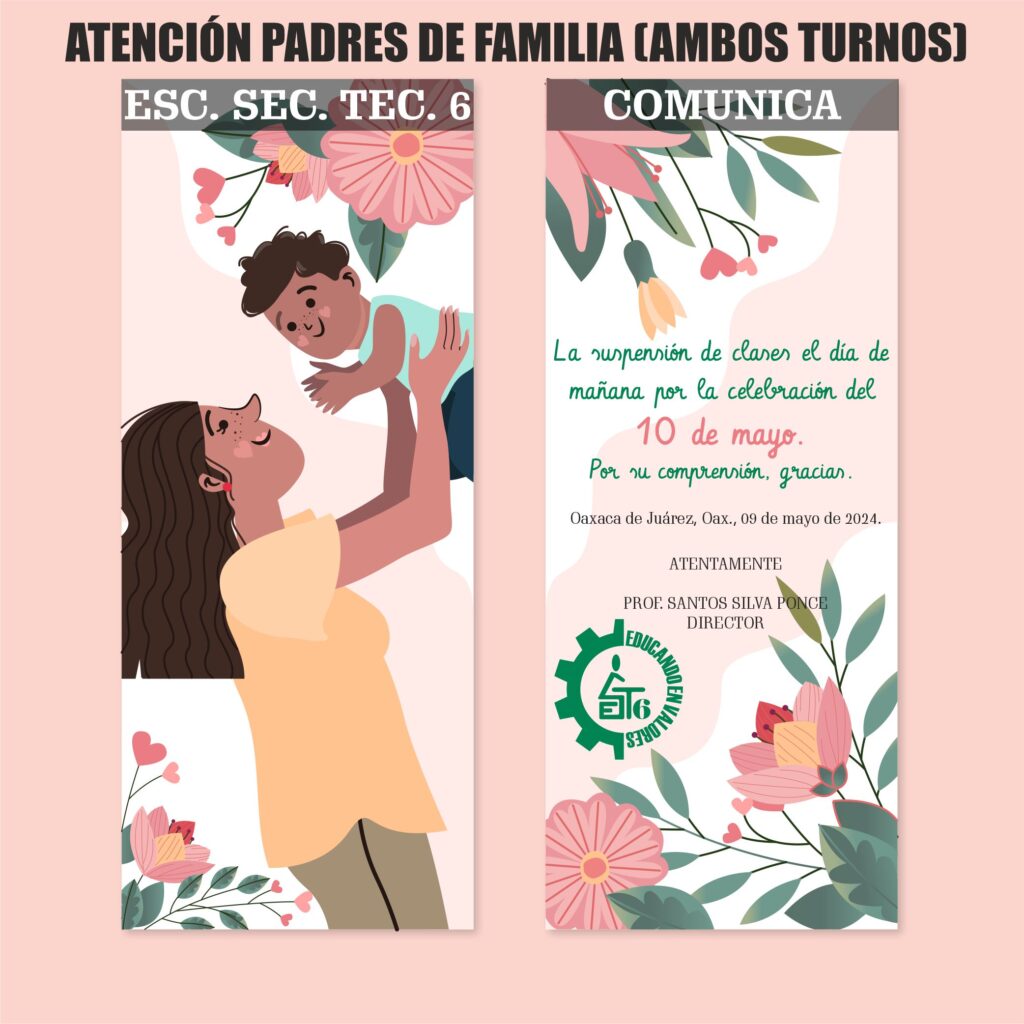 SUSPENSIÓN DE CLASES VIERNES 10 DE MAYO DE 2024