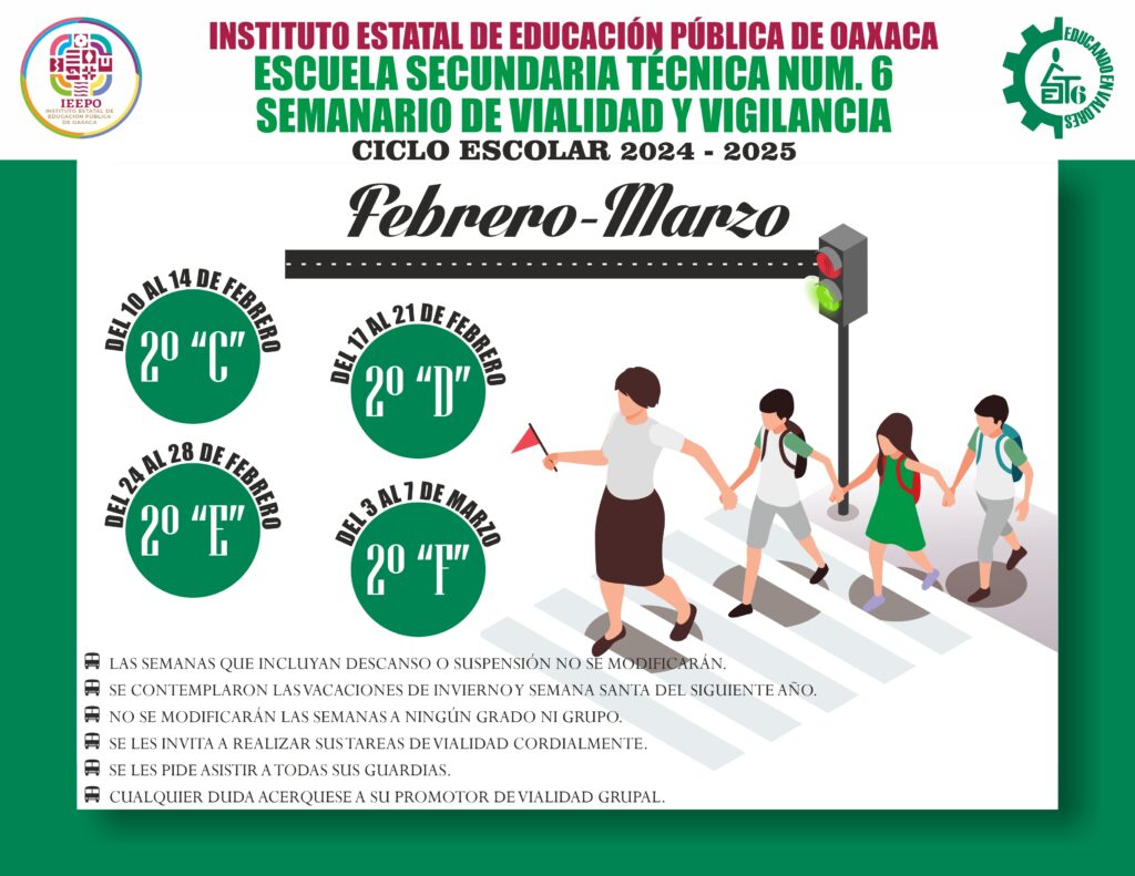 SEMANARIO DE VIALIDAD Y VIGILANCIA FEBRERO-MARZO 2025